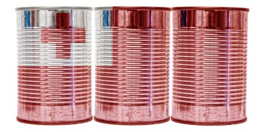 Tonga bayrağı teneke kutular