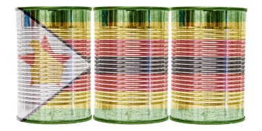 Zimbabve bayrağı teneke kutular