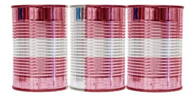 Danimarka bayrağı teneke kutular