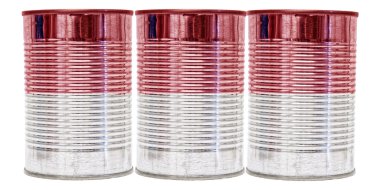 Endonezya bayrağı teneke kutular