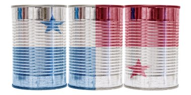 Panama bayrağı teneke kutular