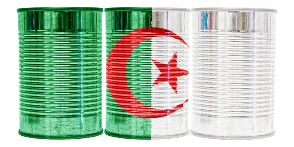 Alžírská vlajka plechovek — Stock fotografie