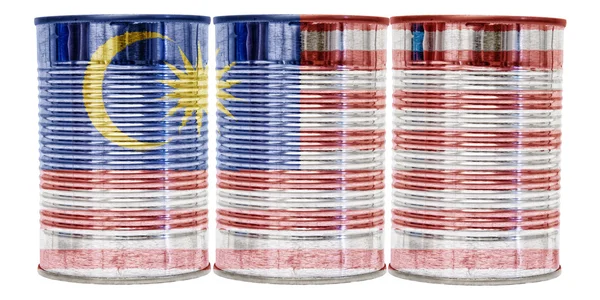 Malajsijská vlajka plechovek — Stock fotografie