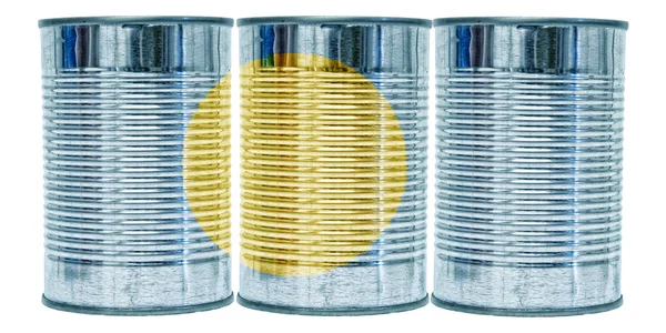 Tin Cans Flag of Palau — Stock Photo, Image