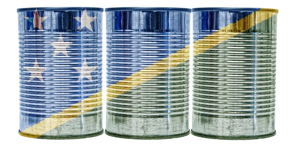 Tin Cans Flag of Solomon Islands — Stock Photo, Image