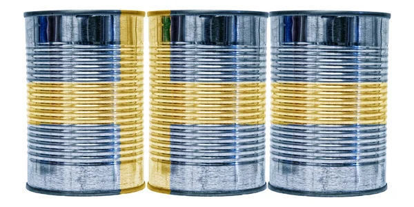 Tin Cans Flag of Sweden — Stock Photo, Image