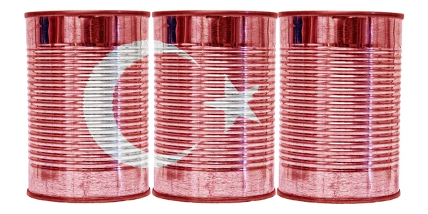 Tin Cans Drapelul Turciei — Fotografie, imagine de stoc