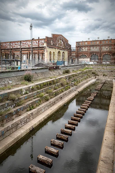 Malmo Szwecja Sierpnia 2020 Opuszczona Opuszczona Fabryka Kockums — Zdjęcie stockowe