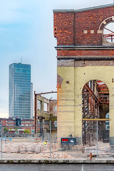 Malmo Suécia Agosto 2020 Fábrica Construção Naval Kockums Abandonada Desmontada — Fotografia de Stock