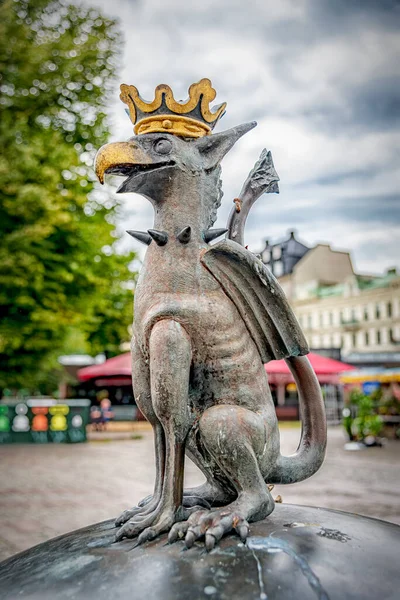Malmo Sweden Sierpnia 2020 Scena Przedstawiająca Słynny Posąg Gryfa Mieście — Zdjęcie stockowe