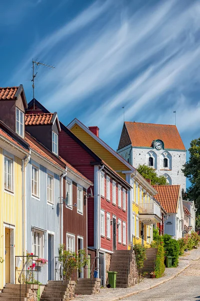 Ronneby Suecia Agosto 2020 Una Las Coloridas Calles Ciudad — Foto de Stock