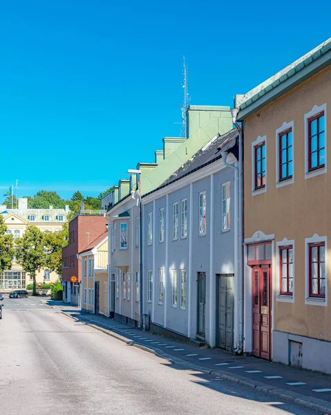 Karlshamn Svédország August 2020 Egy Tipikus Utcai Kilátás Svéd Város — Stock Fotó