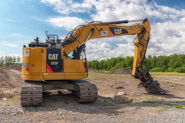 Norrjoping Zweden Juni 2020 Een Rupsgraafmachine Een Archeologische Site Buiten — Stockfoto