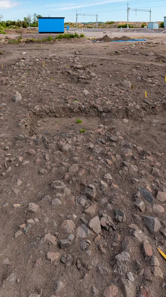 Stroja Suécia Junho Escavação Arqueológica Fora Norrkoping Local Antigo Assentamento — Fotografia de Stock