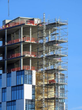 HELSİNGBORG, SwEDEN - 08 Mart 2021: İsveç 'teki Helsingborgs Rıhtımı' nda inşa edilen yeni Oceanhamnen projesi.