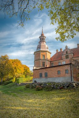 KRISTIANSTAD, SWEDEN - 13 Ekim 2018 Kristianstad dünyevi Karsholm Kalesi.