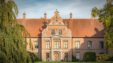KRISTIANSTAD, SWEDEN - 13 Ekim 2018 Kristianstad dünyevi Karsholm Kalesi.
