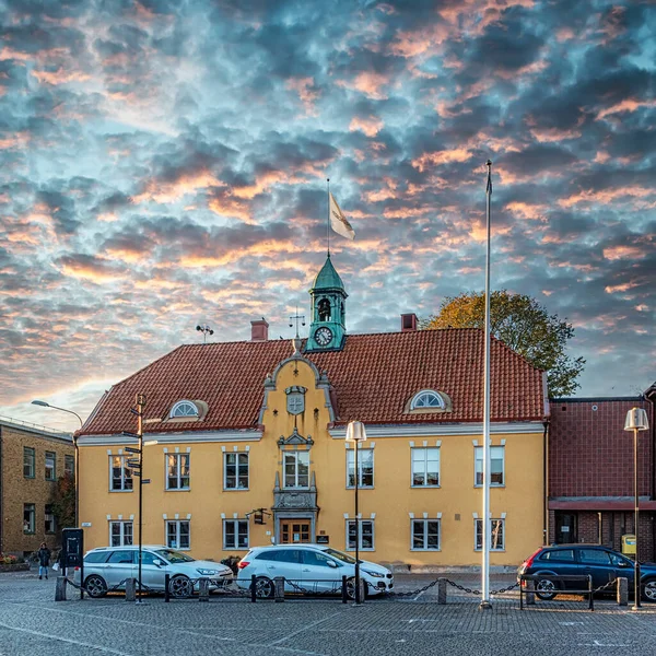 Solvesborg Sweden 2018年10月13日 位于主广场的市政厅大楼 — 图库照片