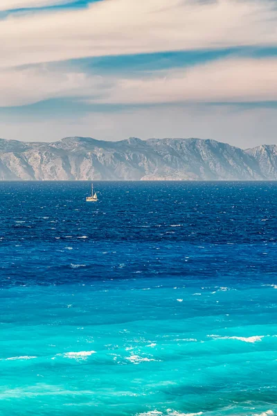 Les Eaux Turquoise Mer Égée Entre Rhodes Turquie — Photo