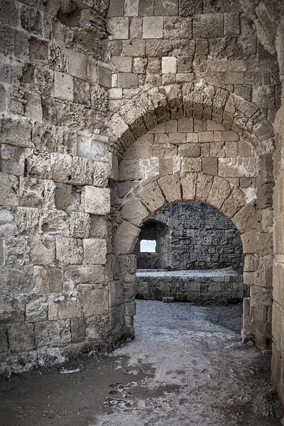 Brána Oblouku Starobylé Městské Zdi Rhodos Staré Město Řecku — Stock fotografie