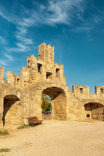 Pauls Gate Flere Byporter Rhodos Gamle Bymur Hellas – stockfoto