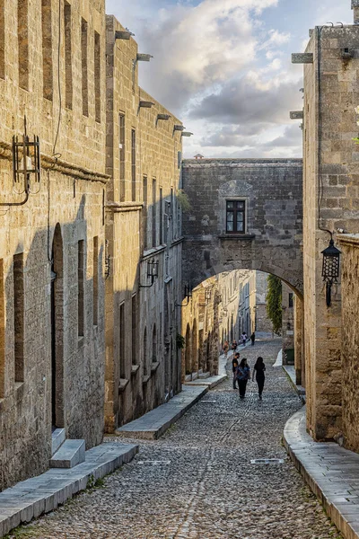 Δρόμος Των Ιπποτών Είναι Ένα Από Σημαντικότερα Σημεία Της Μεσαιωνικής Royalty Free Φωτογραφίες Αρχείου