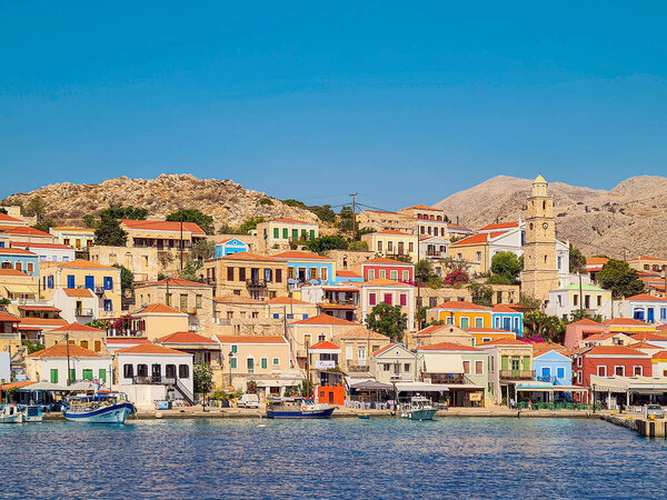 halki greece - 10 июля 2021 года: Halki является греческим островом и частью додеканесской группы островов.