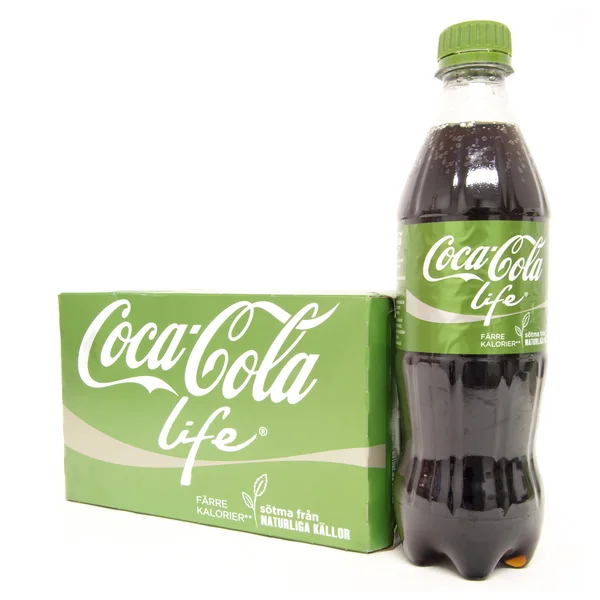 Coca Cola Life 6-Pack y botella —  Fotos de Stock