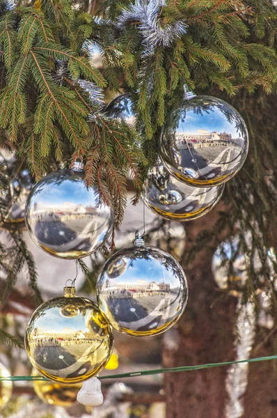 Árvore de Natal do Vaticano Reflexão — Fotografia de Stock