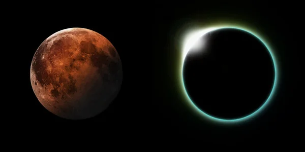 Solar och Lunar förmörkelser Stockbild