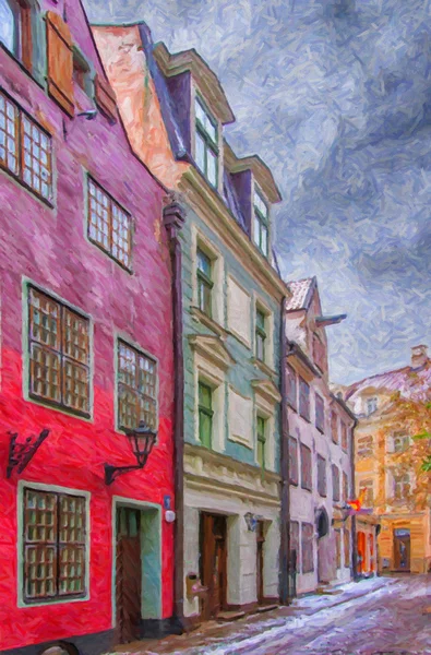 Pintura de calle Riga — Foto de Stock