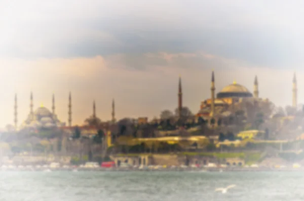 Onscherpe achtergrond blauw en Hagia Sophia — Stockfoto