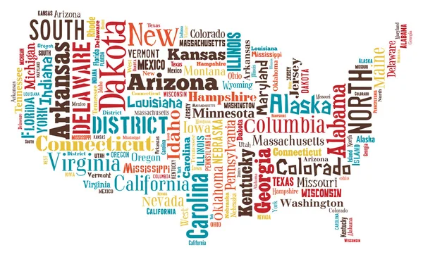 Wordcloud van Amerika — Stockfoto