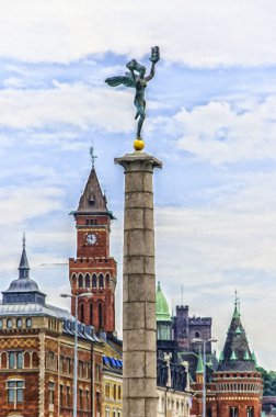 Helsingborg Cityscape Dijital Boyama