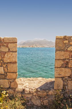 Lerapetra Kales Fort portre kompozisyon üzerinden veiw