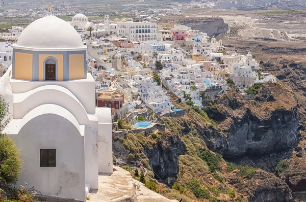 Church With Fira in the background — Stock Photo, Image