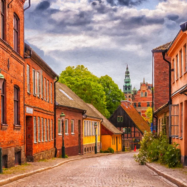 Carreteras de la pintura digital lund — Foto de Stock