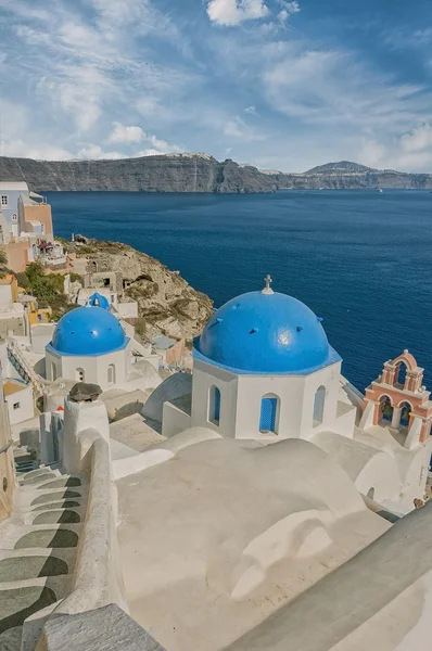 Eglise Santorin Oia Vue sur la Caldeira — Photo