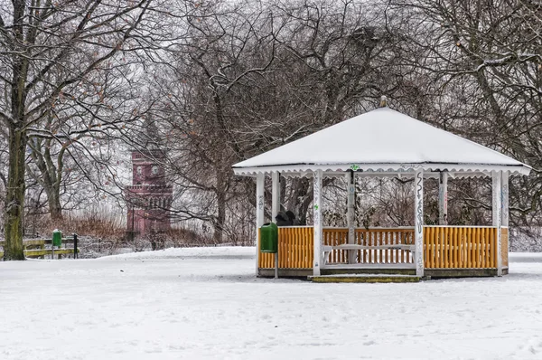 Winterliches Parkleben — Stockfoto