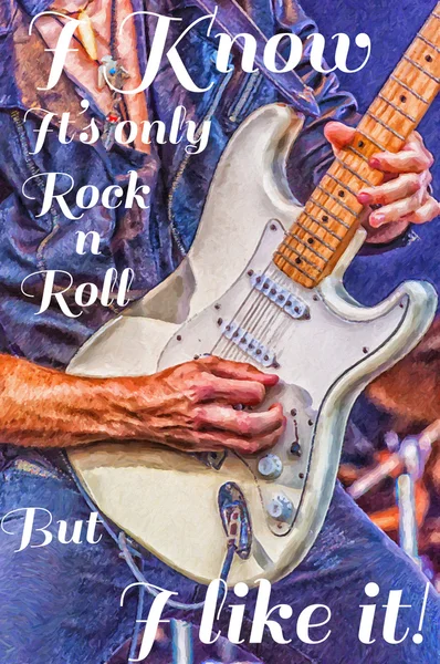 Hard Rock Guitarist Digital Painting — Stock fotografie