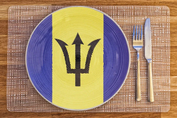 Dinner plate for Barbados — Stock Photo, Image