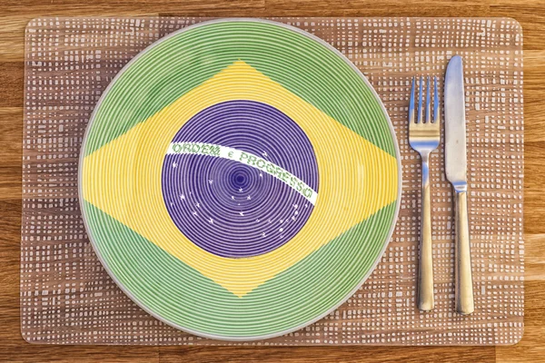 Diner plaat voor Brazilië — Stockfoto