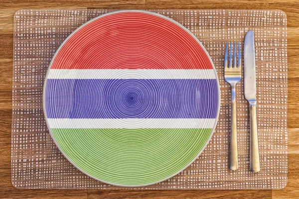 Dinner plate for Gambia — Stock Photo, Image