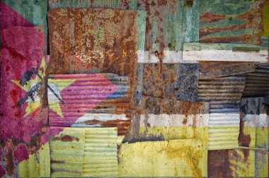 Corrugated Iron Mozambique Flag