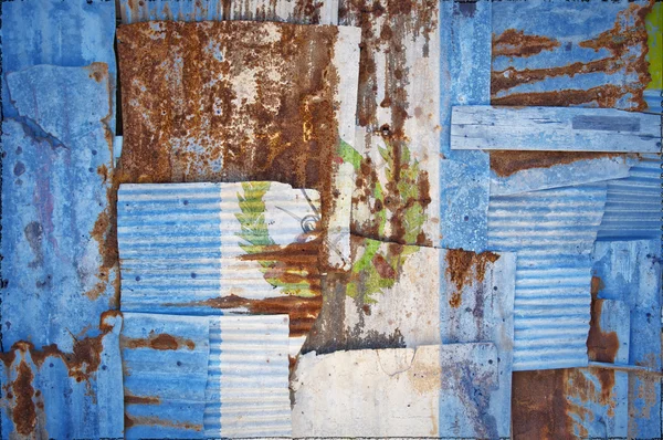 Corrugated Iron Guatemala Flag — Stok fotoğraf