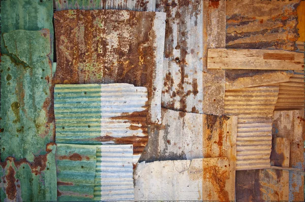 Corrugated Iron Ireland Flag — Stok fotoğraf