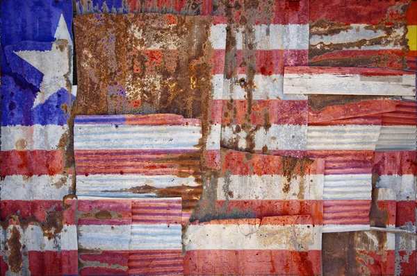 Corrugated Iron Liberia Flag — Φωτογραφία Αρχείου