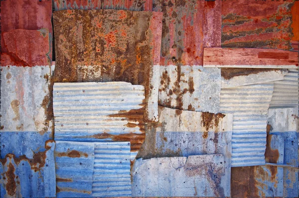 Corrugated Iron Luxembourg Flag — Stok fotoğraf