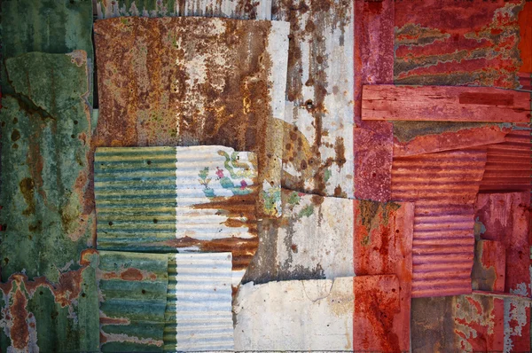 Corrugated Iron Mexico Flag — Stok fotoğraf