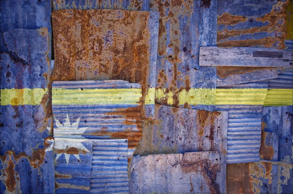 Corrugated Iron Nauru Flag — Stock fotografie